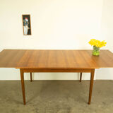 Extendable dining table by Lübke, walnut, beech, vintage from the 60s