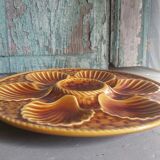 Vintage french oyster plate in majolica from Longchamp