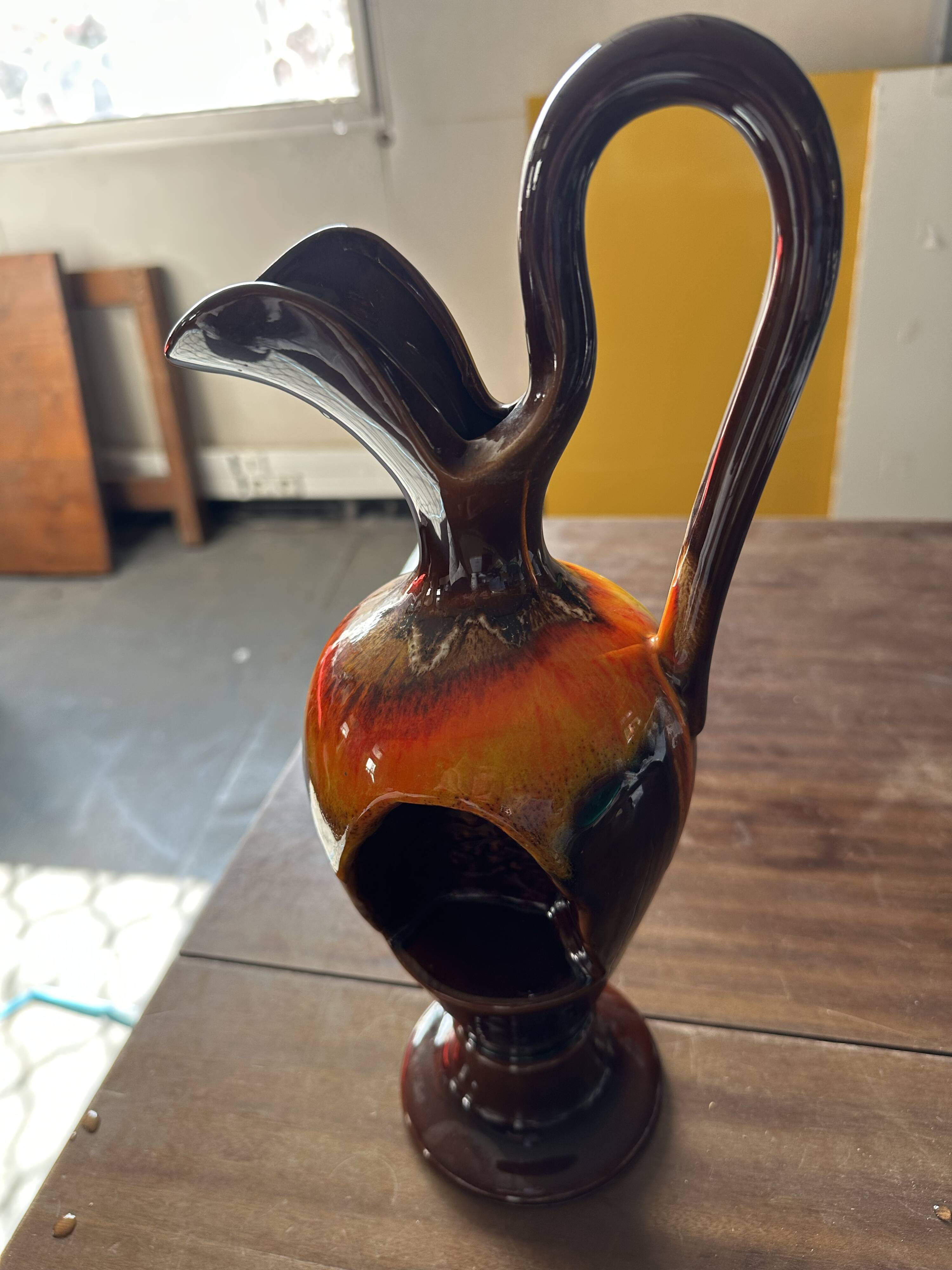 Vallauris ceramic soliflore vase H 37 cm