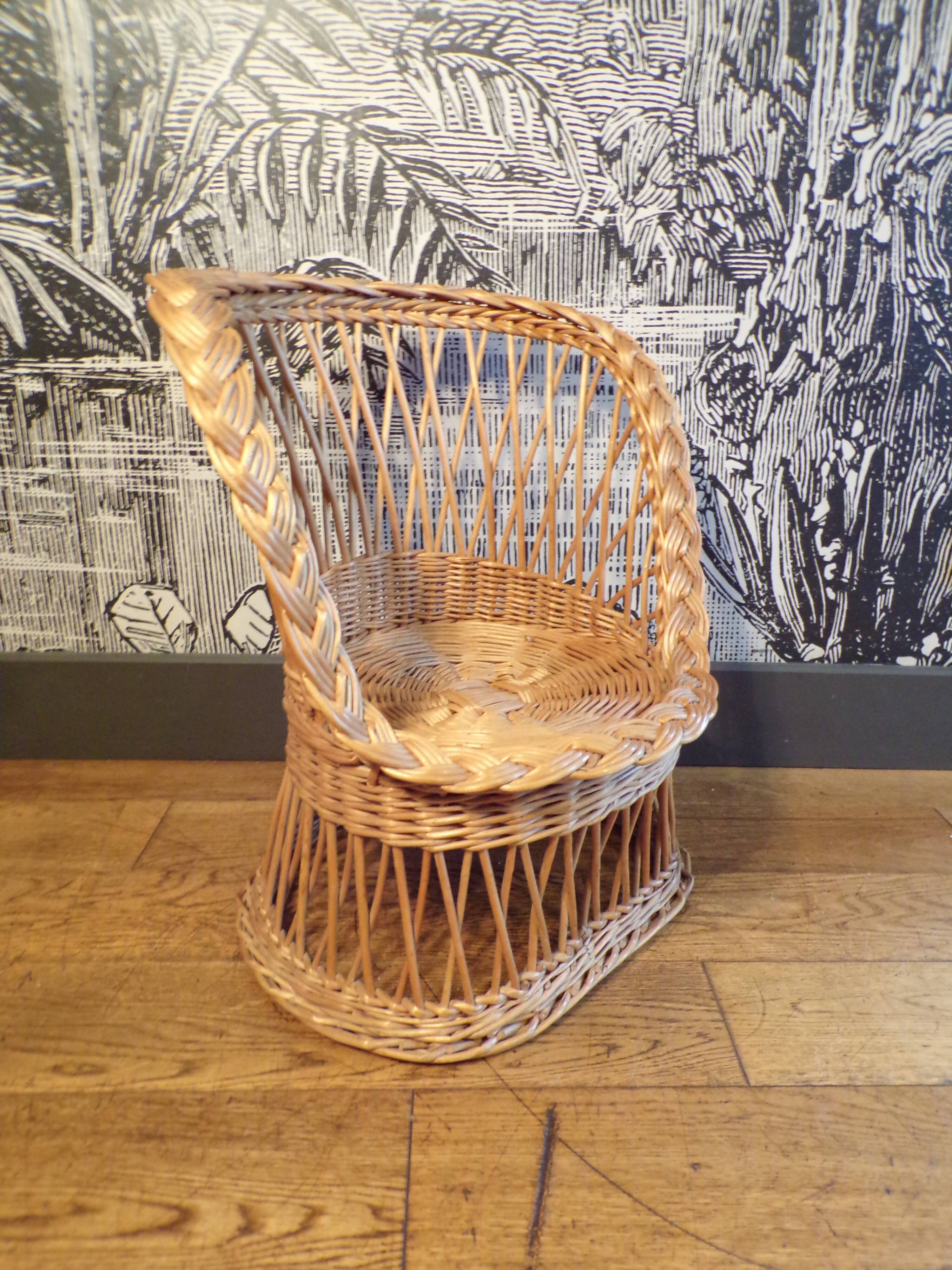Children's rattan armchair