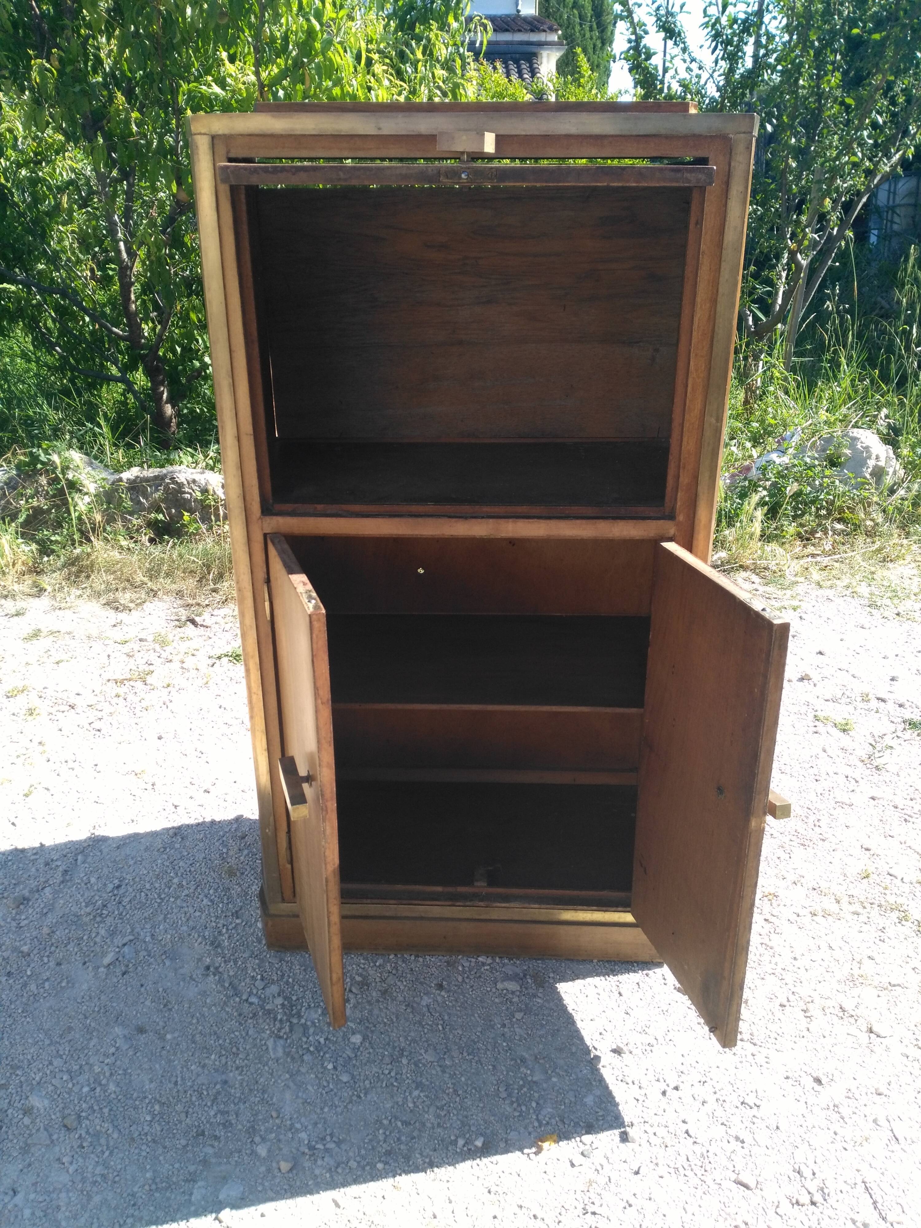 Art Deco wood and brass extra furniture