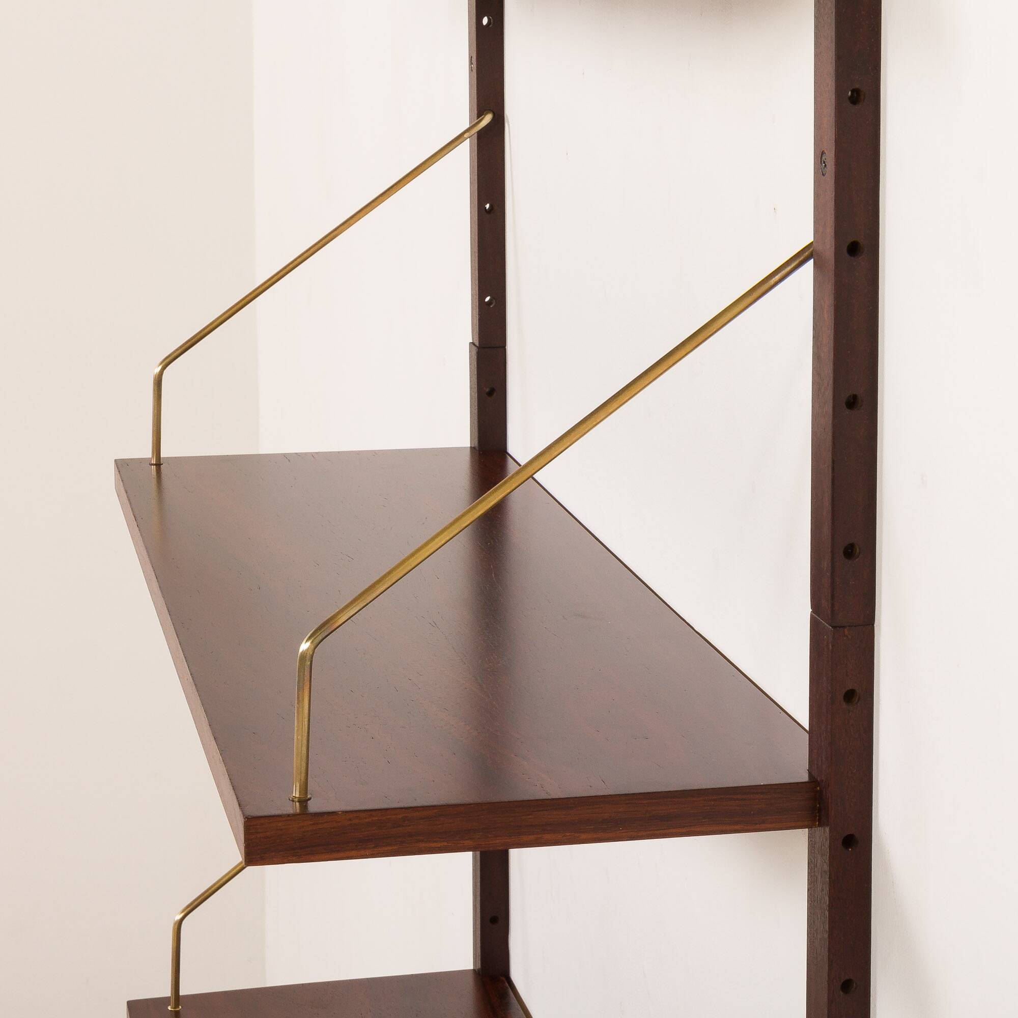 Scandinavian rosewood shelving unit, set of 5 shelves, 1960s