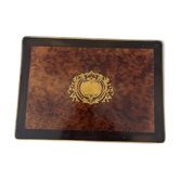 Antique Boston game box from the 19th century - marquetry, tokens, and handwritten rules.
