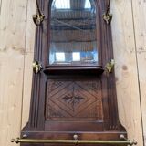Coat rack - Napoleon III wardrobe in walnut and brass