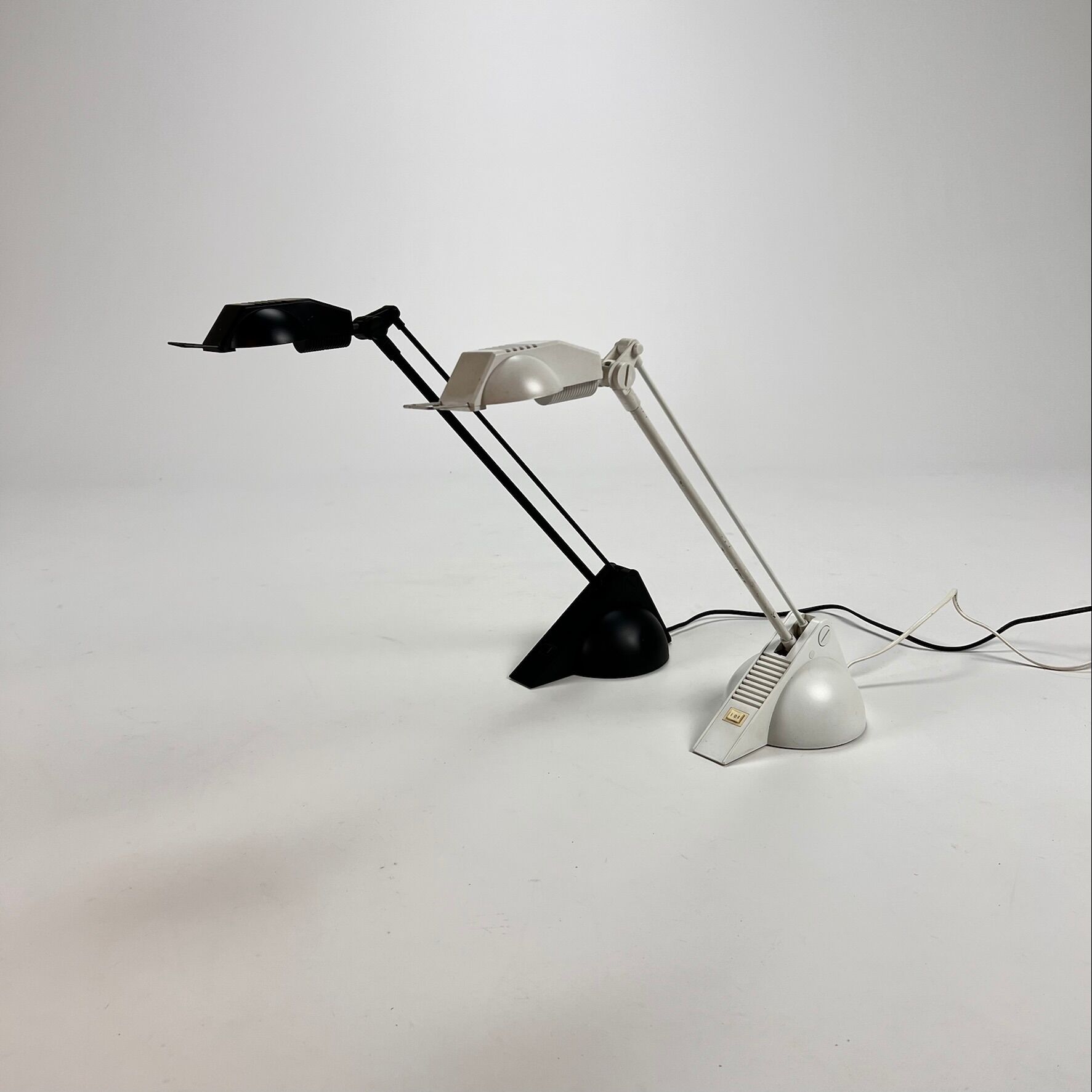 Set of 2 postmodern design desk lamps, 1980s