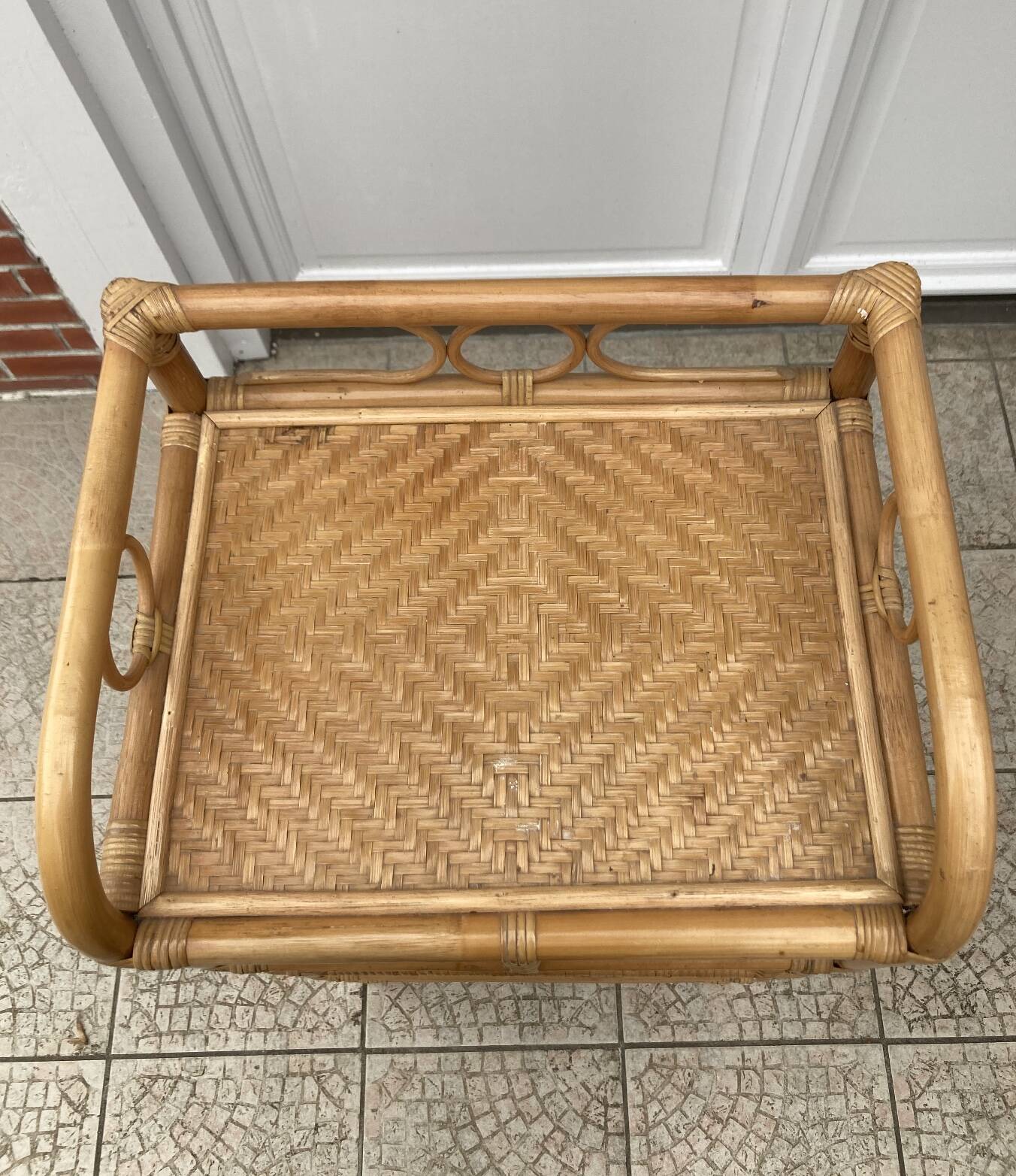 Vintage rattan chiffonier