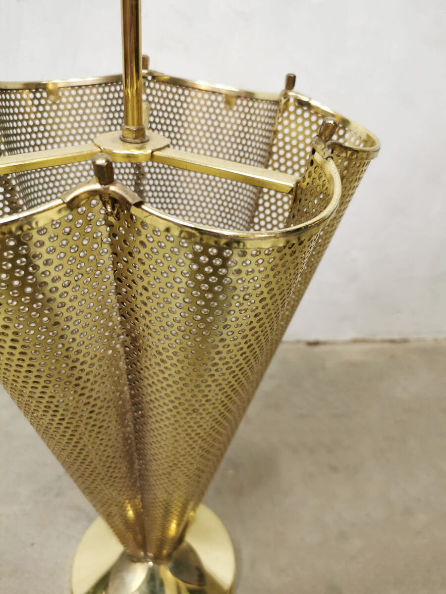 Midcentury brass umbrella stand 70's