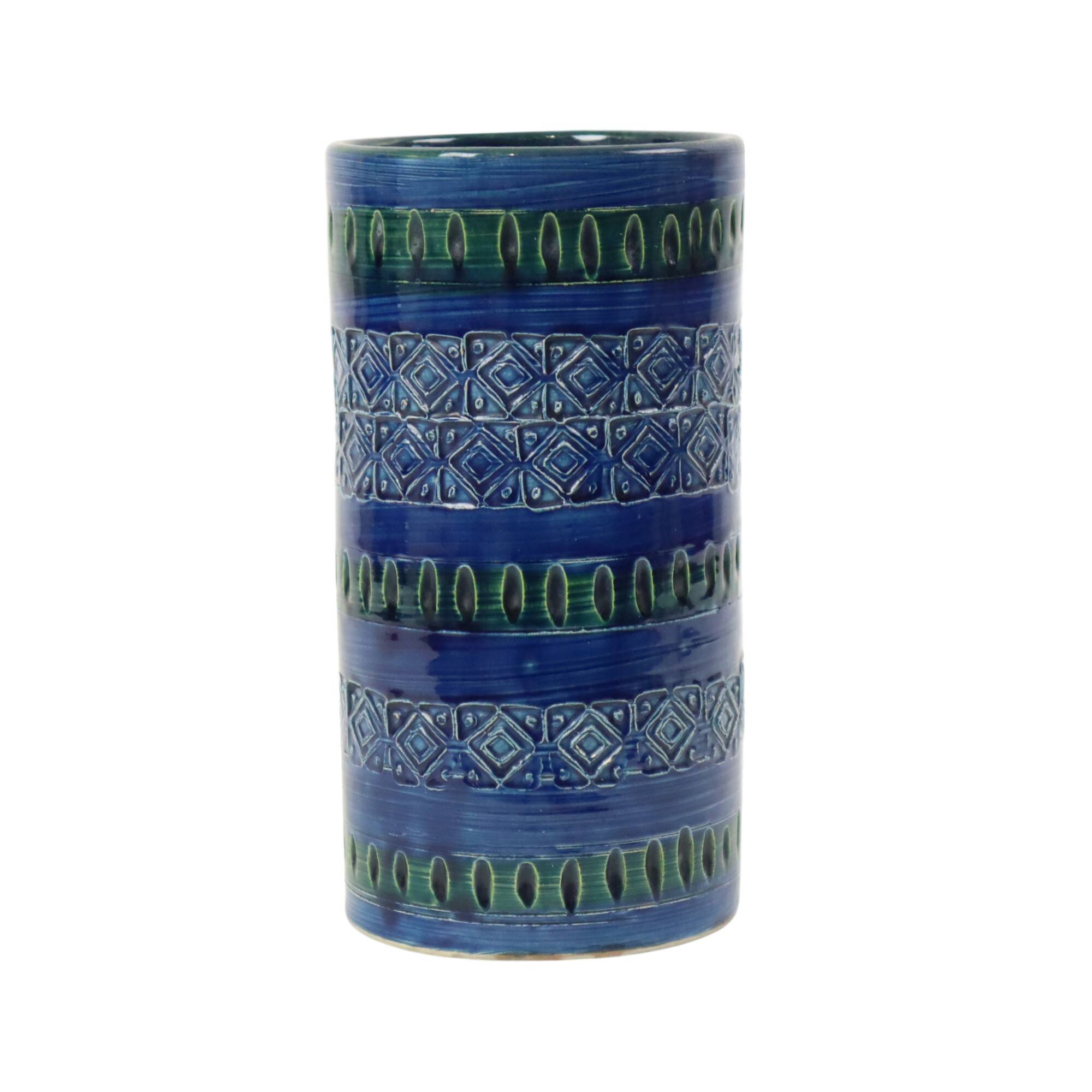 Vintage Italian Vase Ceramiche Minerva Blue Ceramic