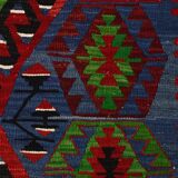 5x10 Blue & Red Vintage Kilim Rug, 154x305Cm