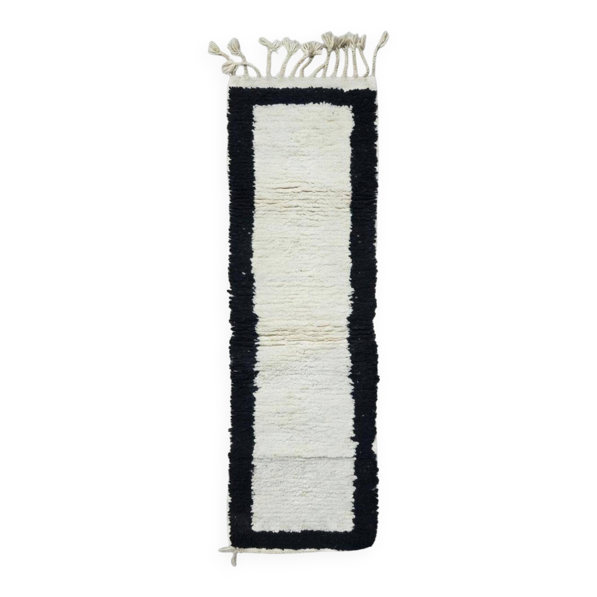 Tapis Corridor Blanc et Noir - 193 x 54 cm