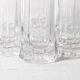 Set of 6 Mid-century Clear Crystal Glasses with Red Rim / Italy / 1980s