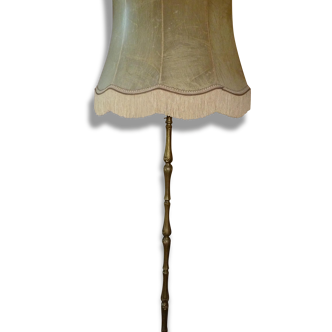 Floor lamp in bronze shade into pork bladder