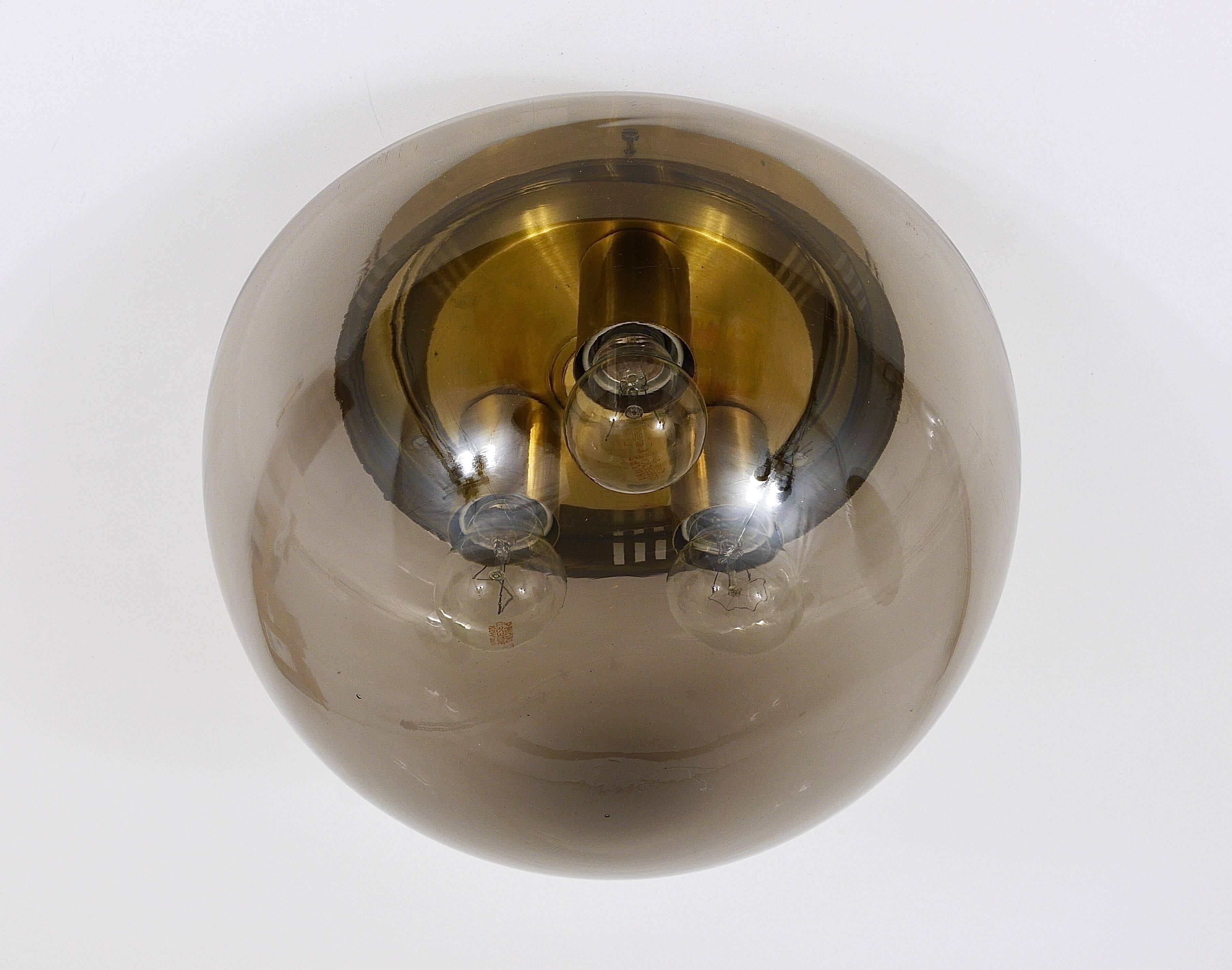 Ceiling light with glass globe in mid-century style by Peill & Putzler, Germany, 1970s.