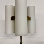 Vintage 1960s Arlus France brass four-light lamp post.