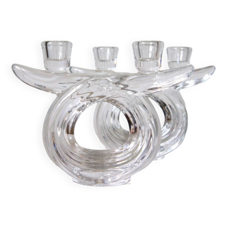 Set of 2 double candlesticks in Vannes crystal