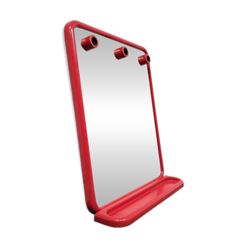 Miroir avec étagère rouge des années 90