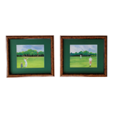 The Golf, Two original gouaches, Jean-Louis Honnet (1957-2017)