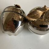 Product Popup Noel 22 Apple Box in silver metal and gilded brass