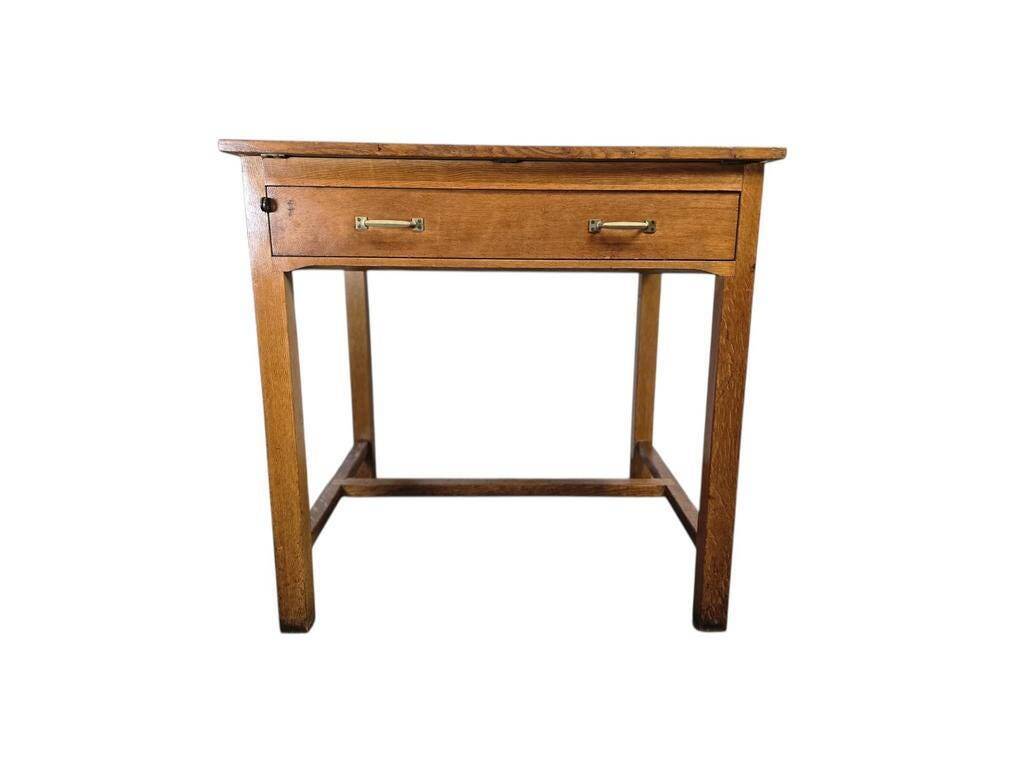 Vintage wooden high table / bar table / laboratory table