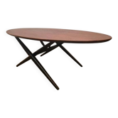 Table basse design scandinave vintage, modèle "Ovalette" p