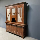 Large art deco cafe cabinet from Belgium, 1920s.