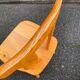 4 rounded Scandinavian dining chairs in solid pine from the 1980s.