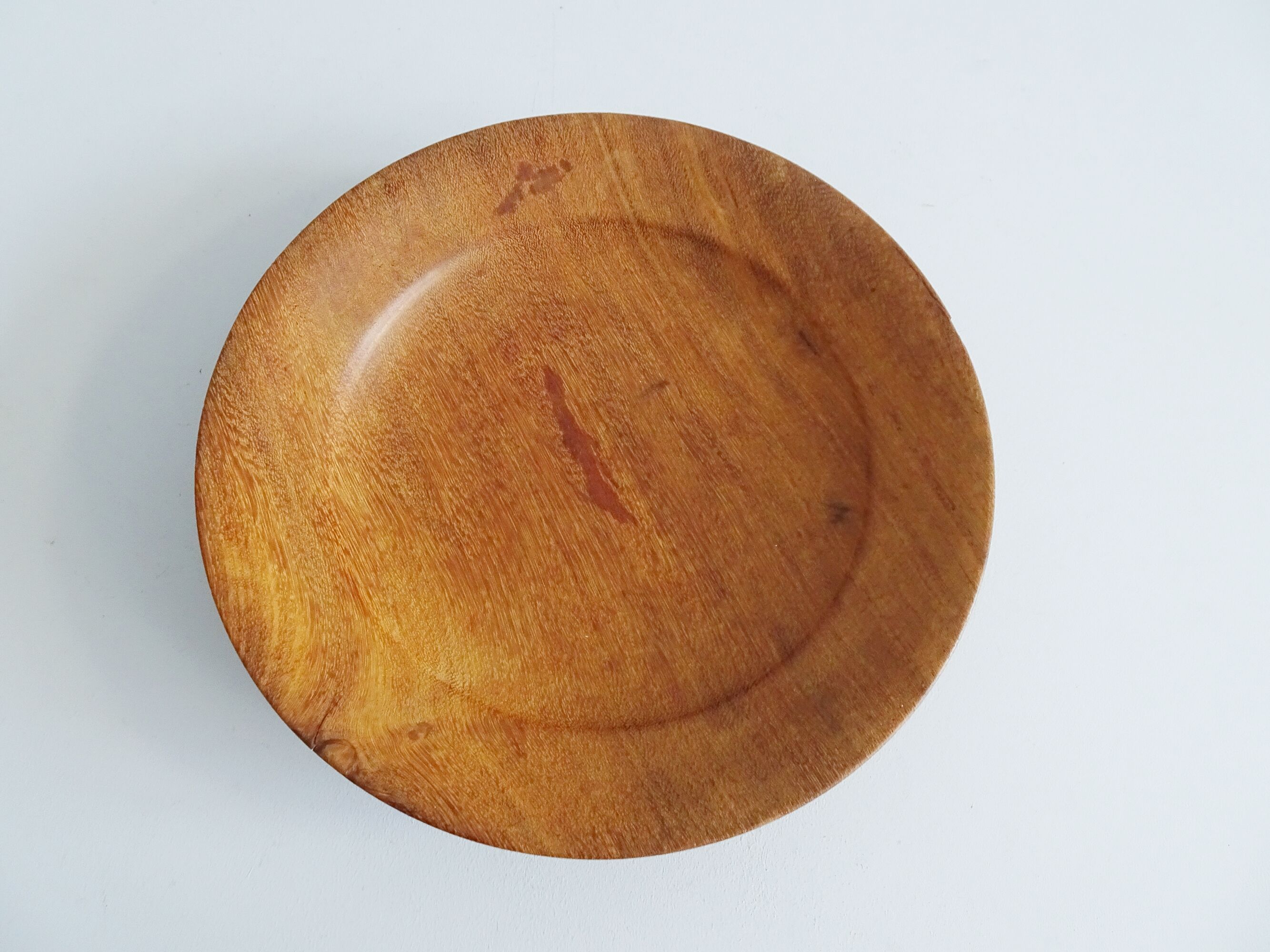 large teak plate, Danish teak bowl, diameter 32 cm
