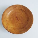 large teak plate, Danish teak bowl, diameter 32 cm