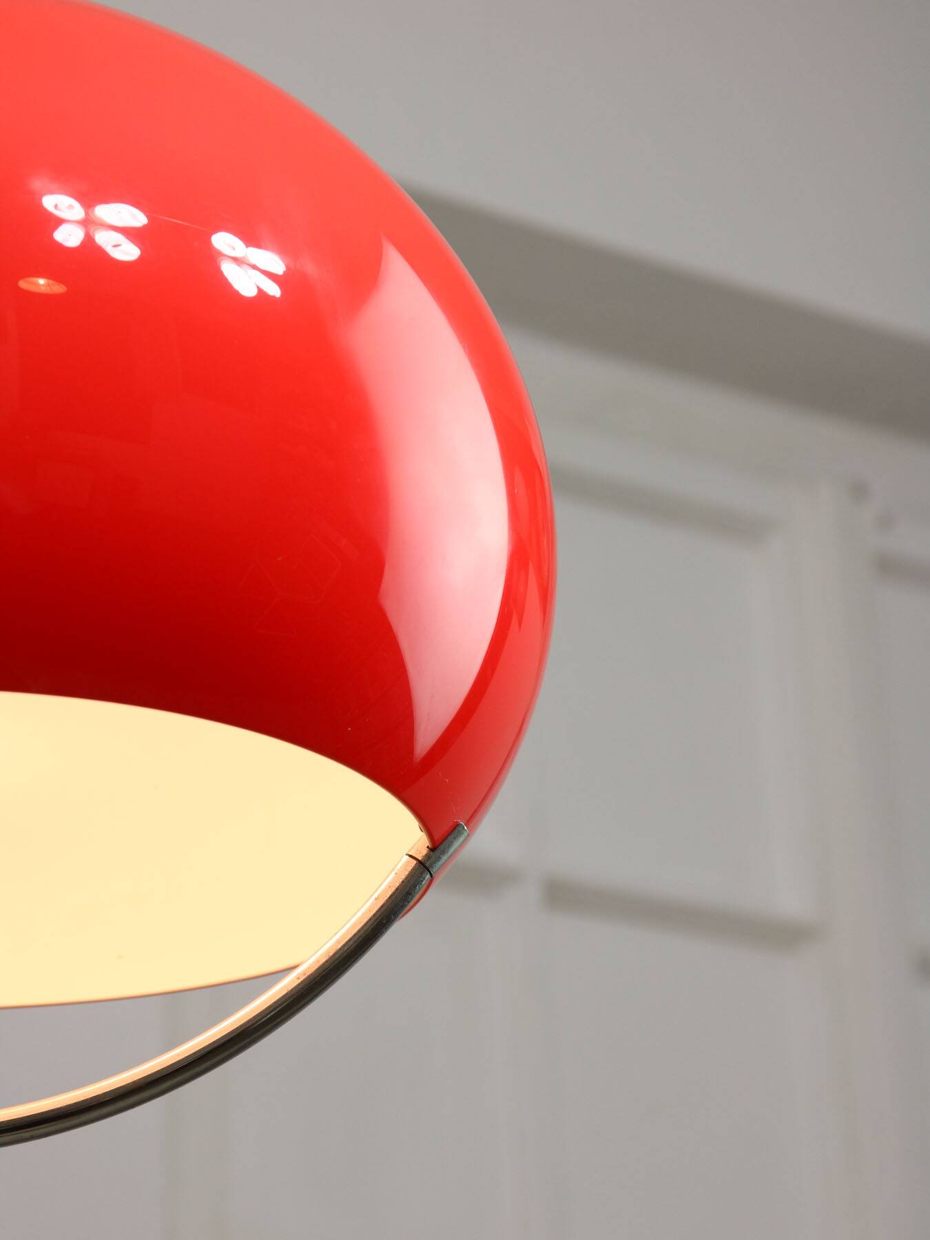 Space Age Italian Red Jolly Pendant Lamp from Guzzini