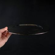 Set of 8 round serving platters or saucers in vintage stainless steel