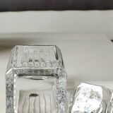 RCR/Royal Crystal Rock Square Whisky/Liqueur Decanter, Italy. Crystal. Diamond-striped/pointed patterns. Capacity 75 cl