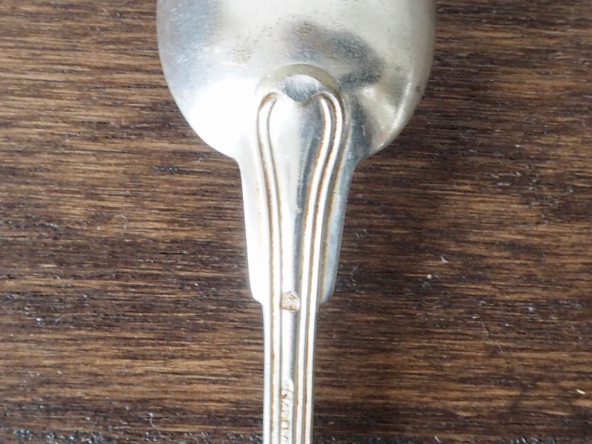 Set of 5 white metal spoons from the 20s