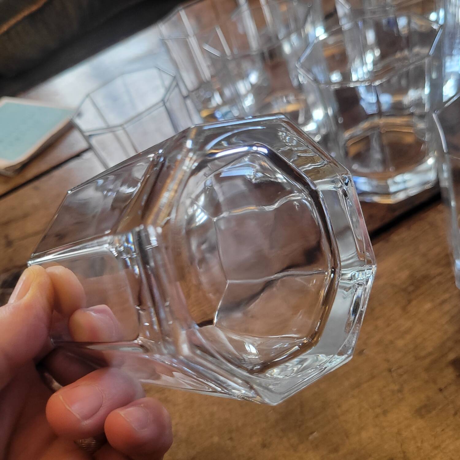 12 octagonal glasses - 80's