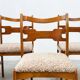 Set of six sculptural beech wood Italian dining chairs