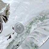 Vintage La Murrina ceiling lamp in clear Murano glass and brass. Italy 1980s