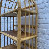 Rattan and wicker bamboo shelf