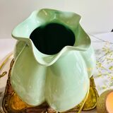 Vintage turquoise flower shaped vase.
