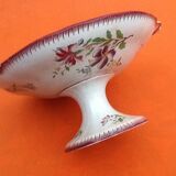 Compotier with floral decoration Faience of Sarreguemines 1960