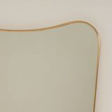 Patinated brass-framed mirror. 1980s/90s.