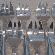 12 fourchettes à huitre métal argenté ercuis contours 13.3cm