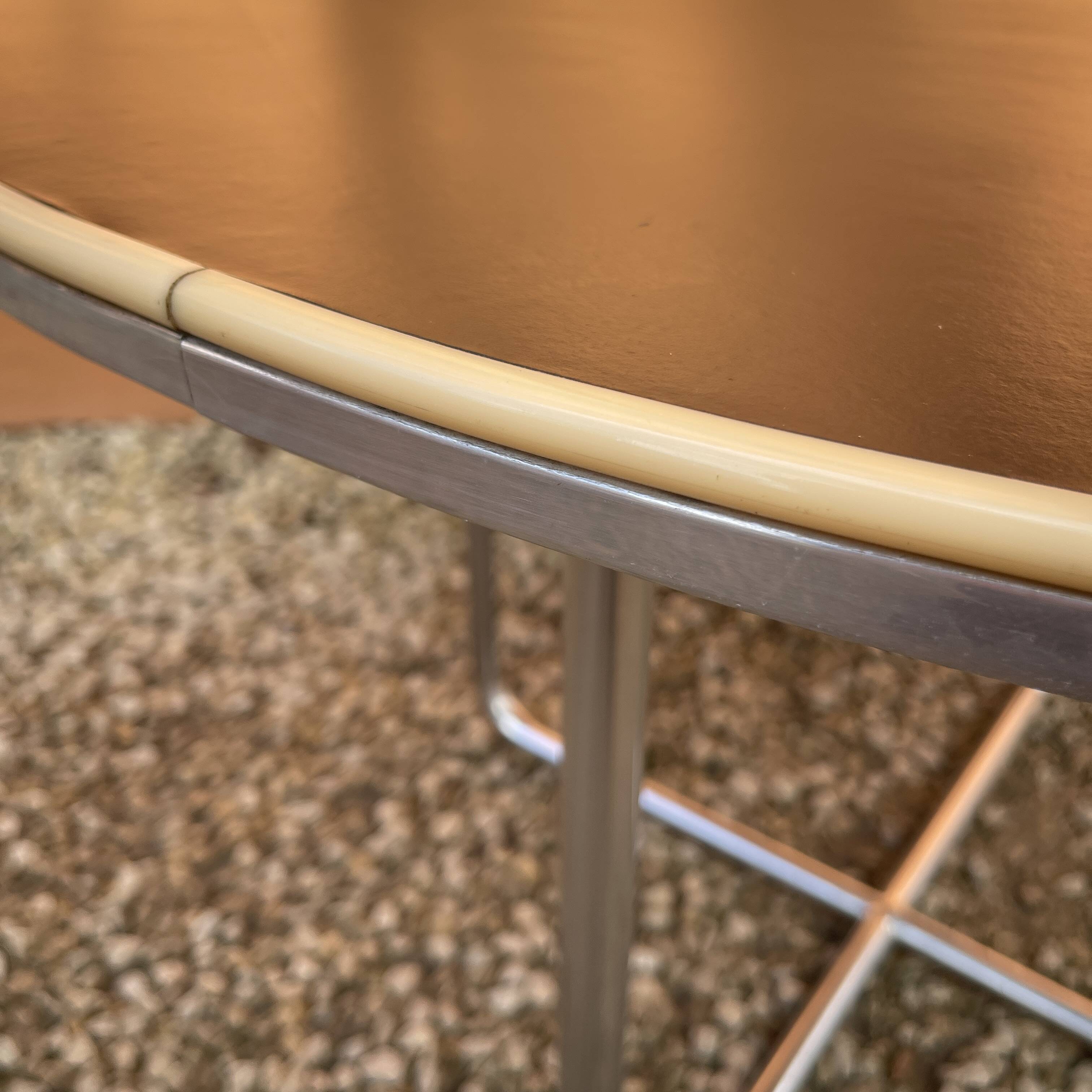 Willem hendrik gispen, art deco modernist round coffee table, tubular structure