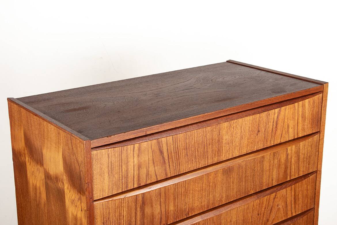 Large chest of drawers, seven-drawer chest, in teak, “Tallboy” model, Denmark 1