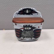 Aluminia Tenera salt cellar for Royal Copenhagen Denmark, 1950s-60s.