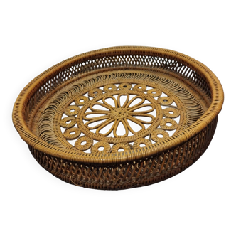 Old rattan tray