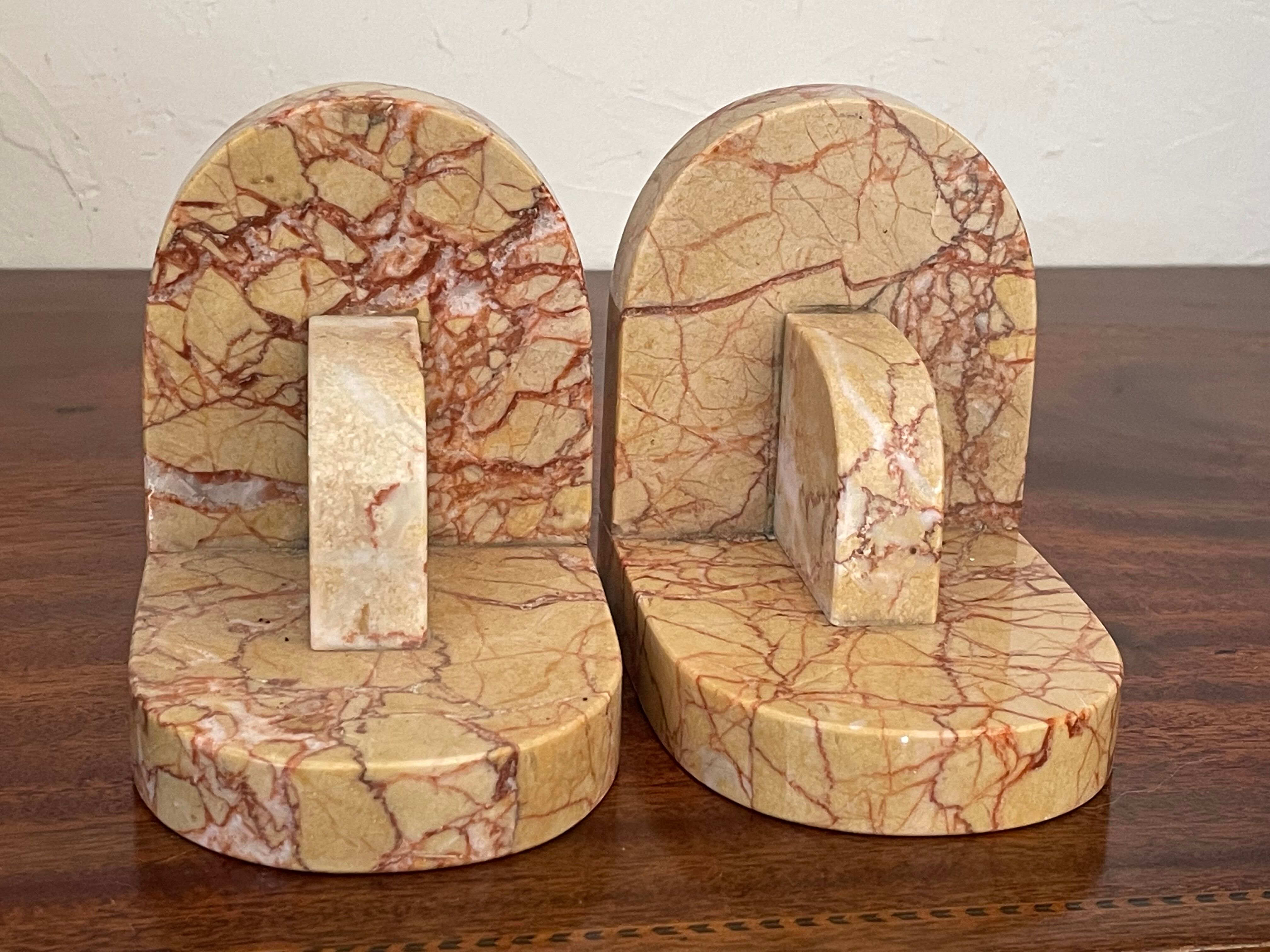 Pair of Art Deco marble bookends