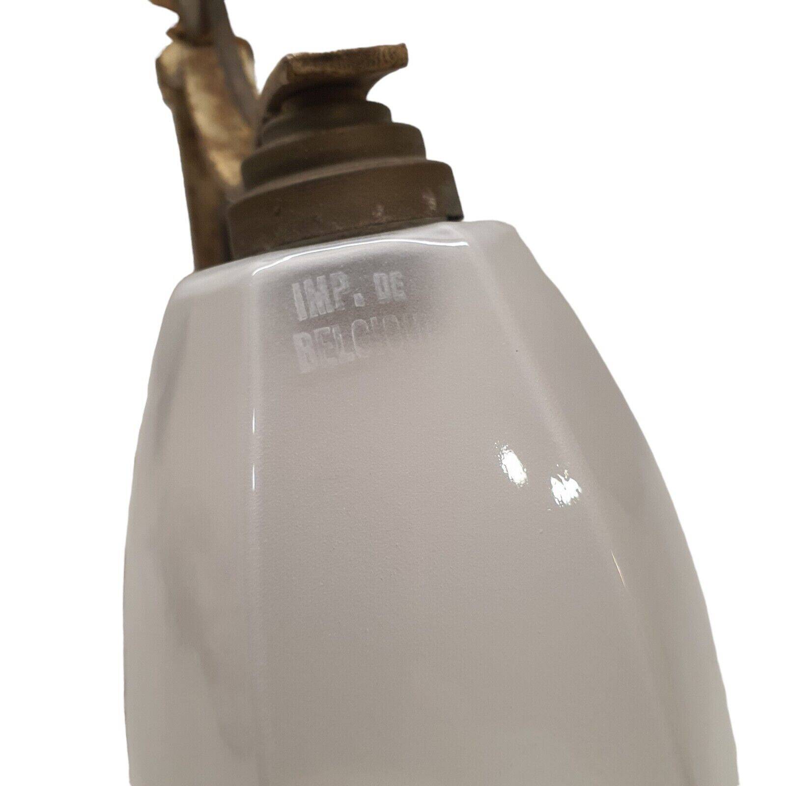 art deco table lamp marble base wrought iron frame hexagonal tulip imp belgium