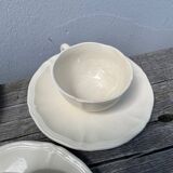 4 beige plain Sarreguemines cups