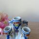 Old small flower vase, Rouen earthenware, hand-painted, miniature vase
