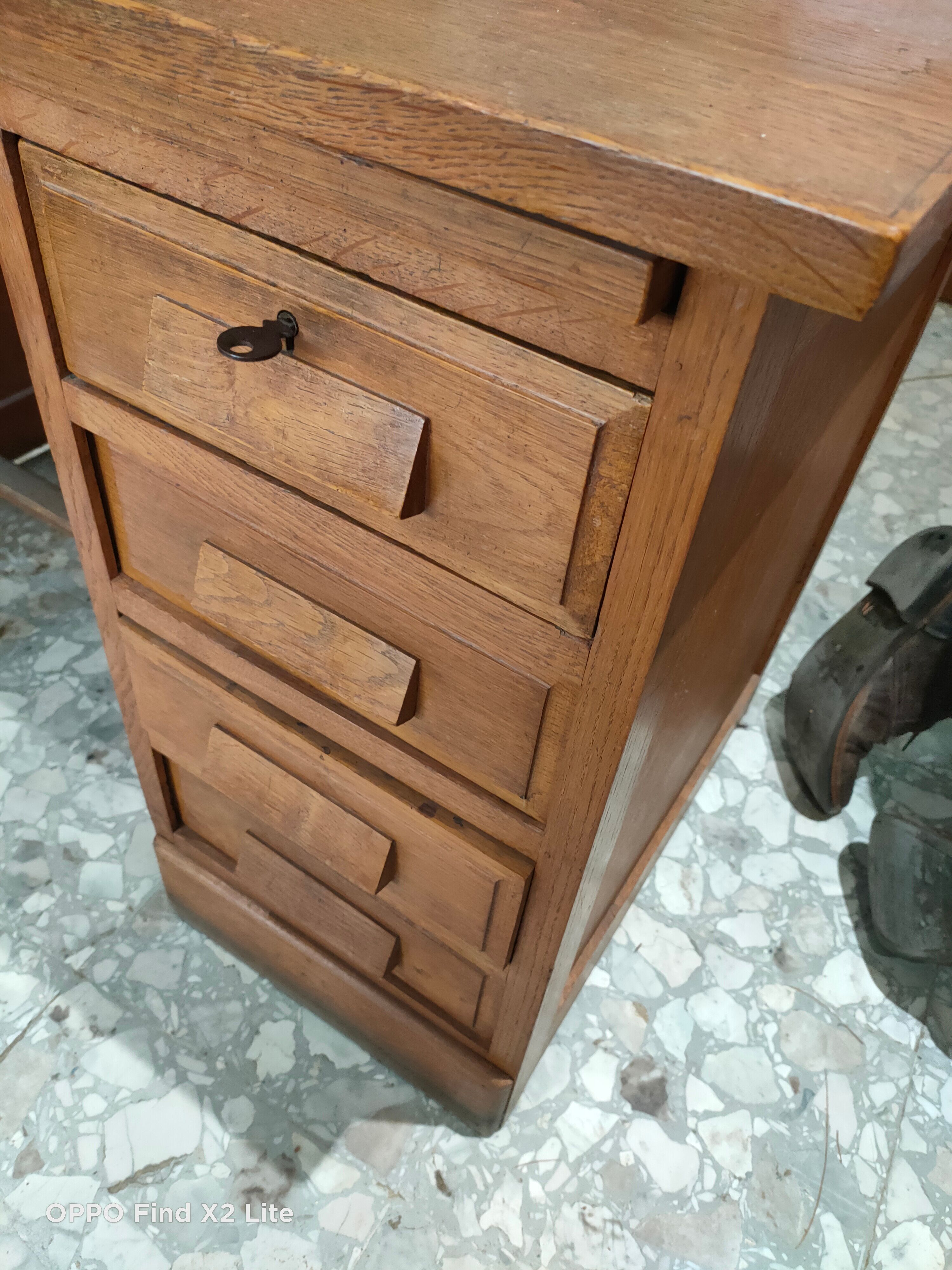Vintage 50s desk in solid oak