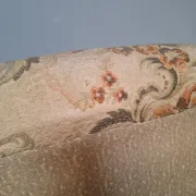 1930s Czech Art Deco Floral Upholstered Wingback Armchair